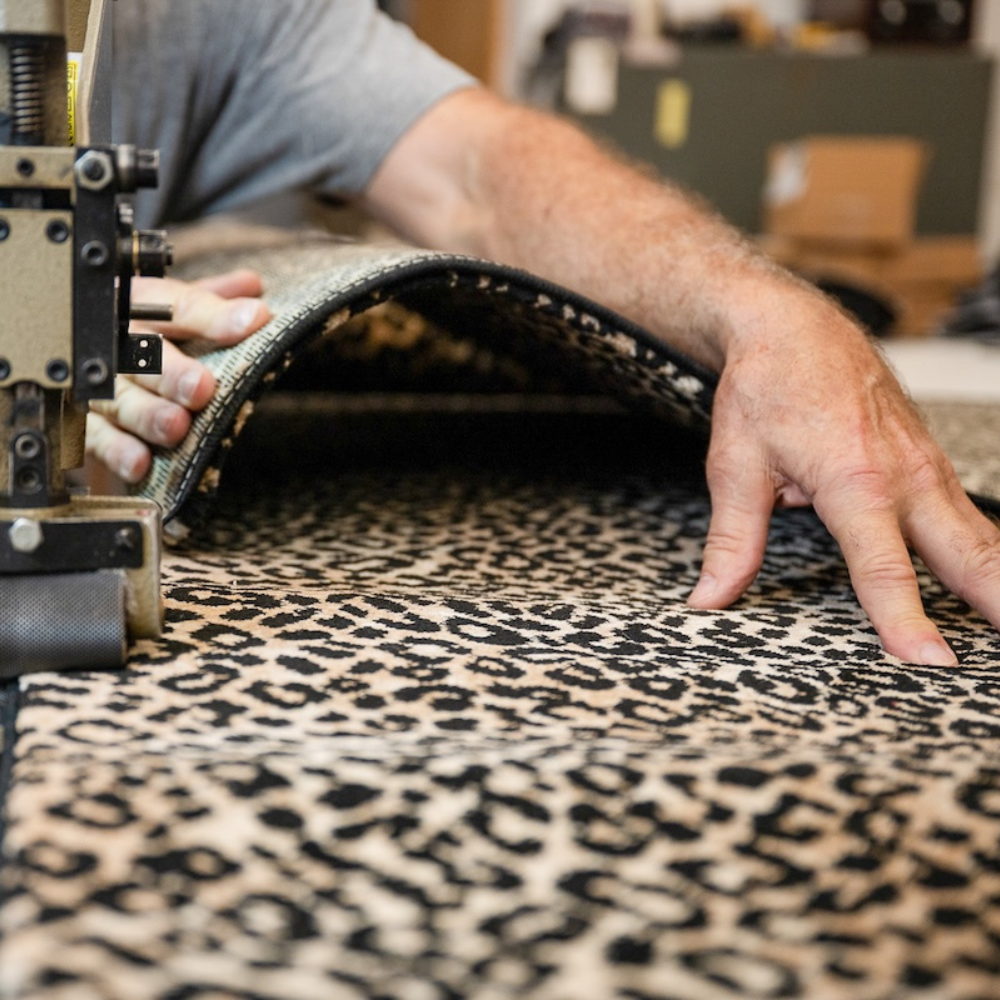 Custom carpet area rug and stair runner installation