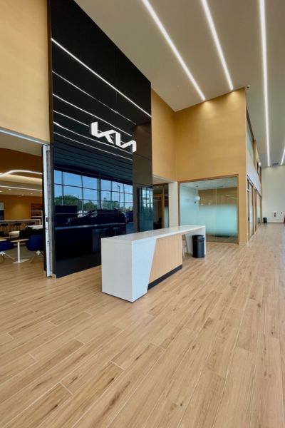 McGrath Kia Front desk flooring