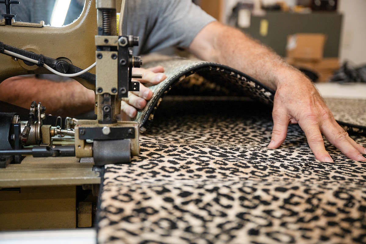 Animal print rug fabrication